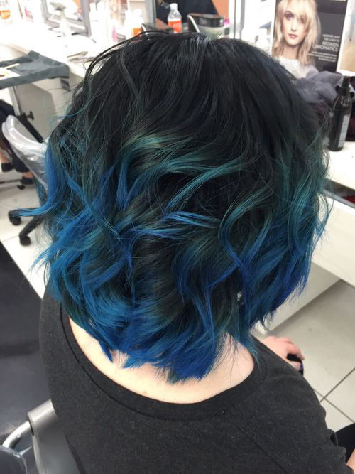 13 blue black short hair