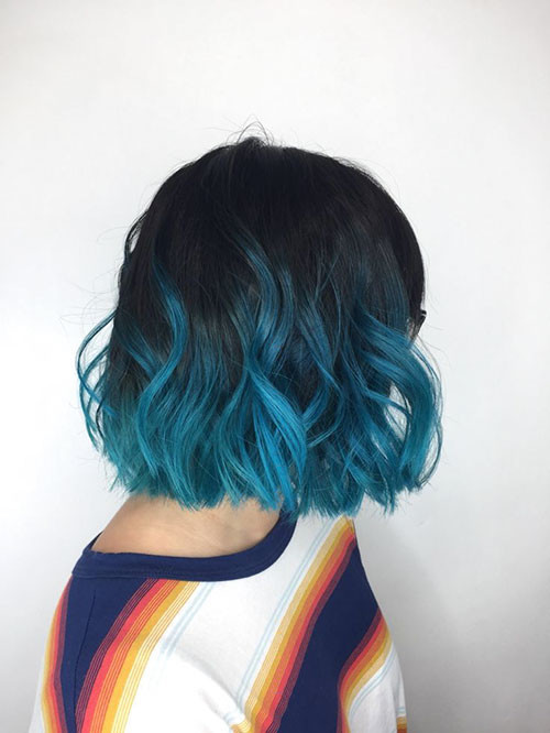 15 black and blue short hair