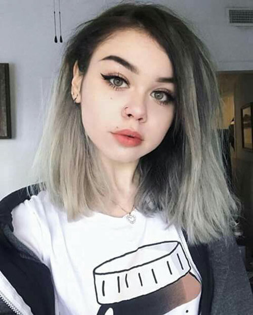 21 blue ombre short hair