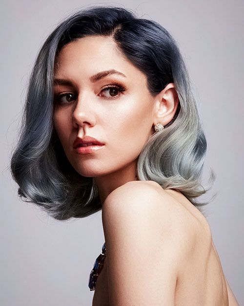 29 blue ombre short hair