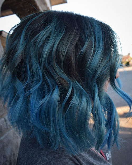 30 dark blue short hair