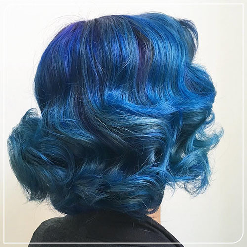 35 blue black short hair