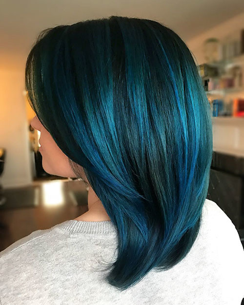 37 black and blue short hair