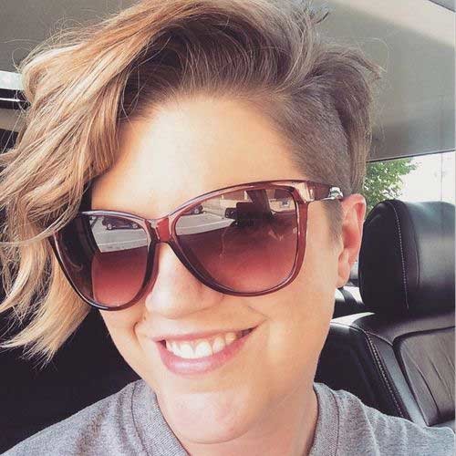 Asymmetrical Side Swept Short Hair