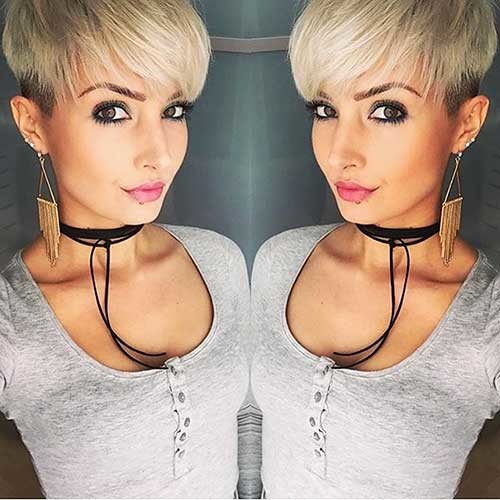 Blonde Pixie with Bangs