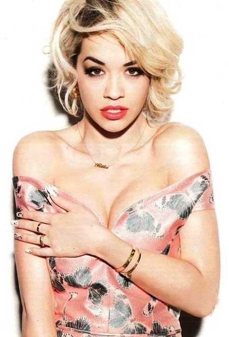 Blonde short curly hair