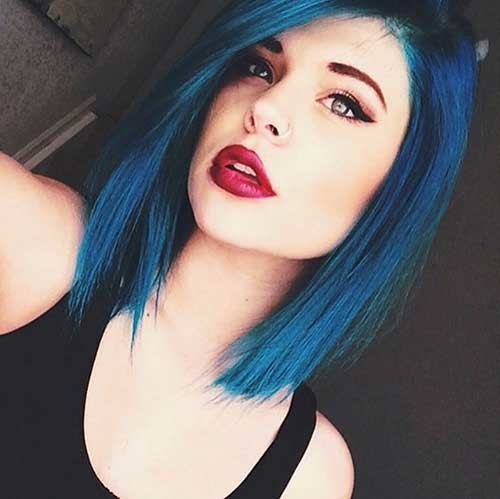 Blue Bob Hairstyle