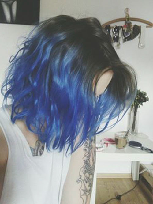 Blue Ombre Short Hair