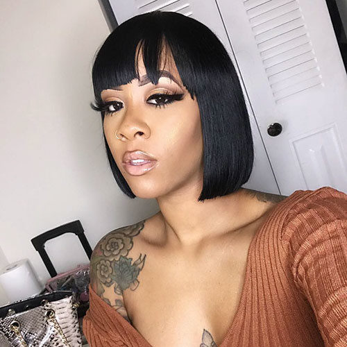 Blunt Bob Haircut With Bangs 1