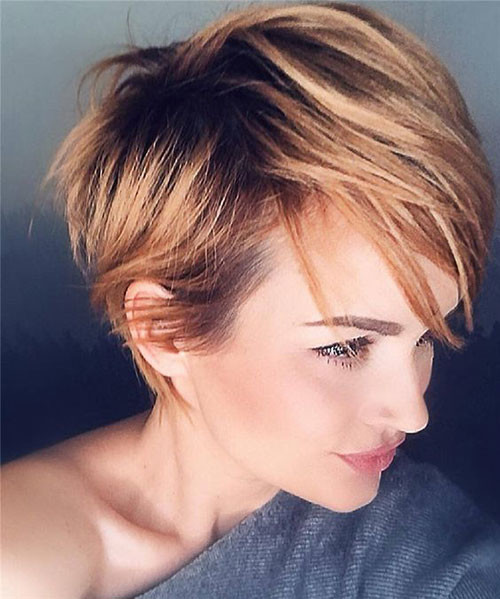 Caramel Brown Pixie Cut