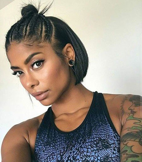 Cute Hairstyle for Short Straight Hair Black Girl