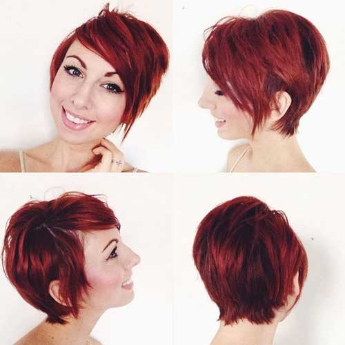 Cute Long Red Pixie Cut
