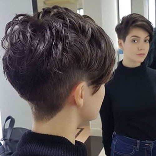 Dark Brown Boyish Short Hairstyle