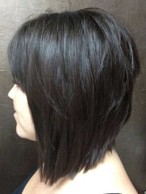 Dark Stacked Short Haircut