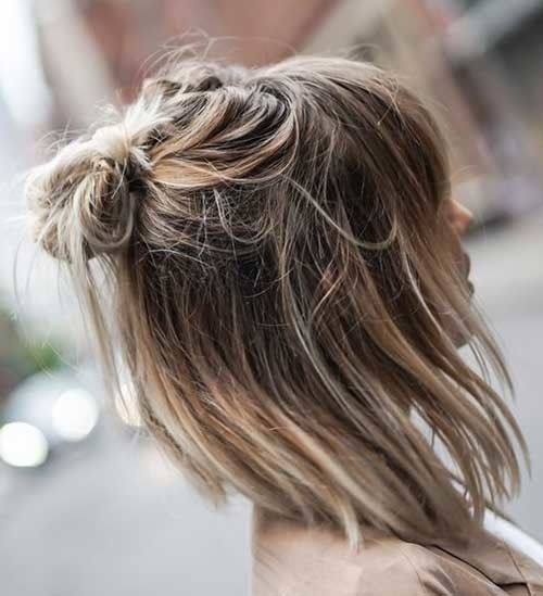 Easy Messy Half Bun for Short Hair