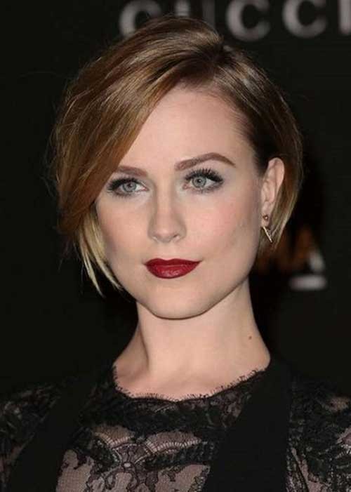 Evan Rachel Wood Short Hairstyle with Straight Side Bangs