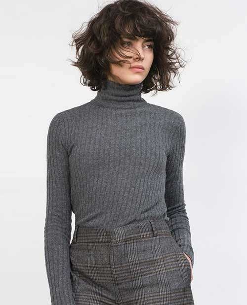 Frizzy Curly Bob with Bangs
