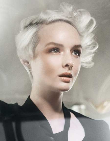 Gorgeous and Charming Wind swept Pixie Cut with Gray Hue