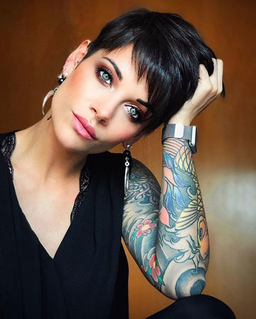 Hot Black Pixie Hair