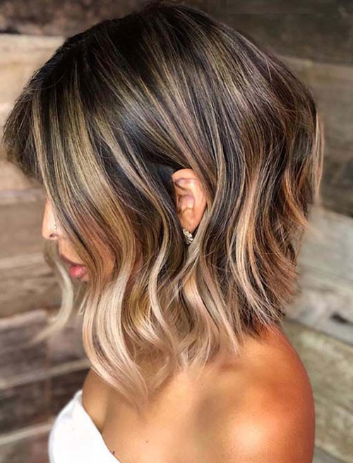 Lob Haircut W Balayage