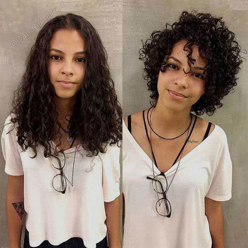 Long To Short Curly Hair Transformation