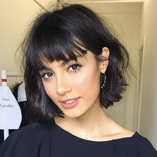 Messy Bob with Bangs