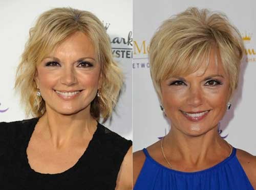 Nice Short Hairstyle with Bangs for Over 50