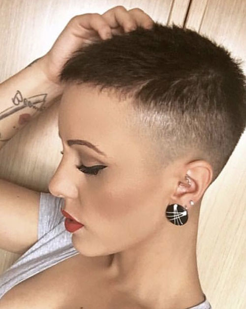Shaved Brown Hair