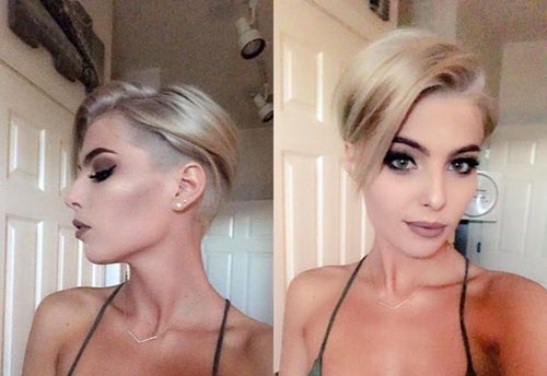 Shaved Pixie Blonde Cut