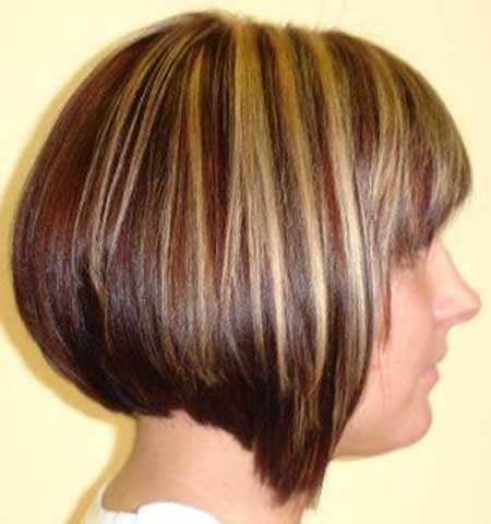 Short Asymmetrical Highlighted Bob Hairstyle