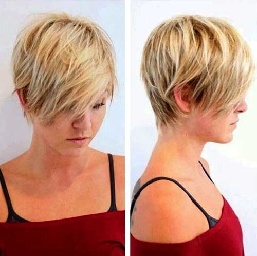 Short Blonde Layered Thin Hair