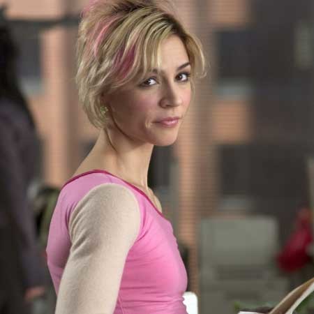 Short Blonde Pink Highlights Simple Hair