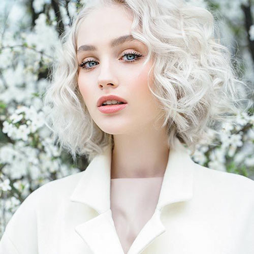 Short Curly White Hairstyle
