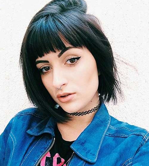 Short Hair Blunt Bangs