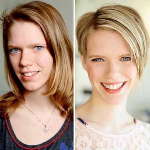 Short Haircut Long Side Bangs