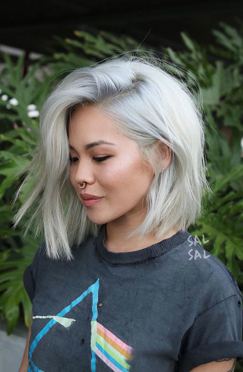 Short Platinum Blonde Hair