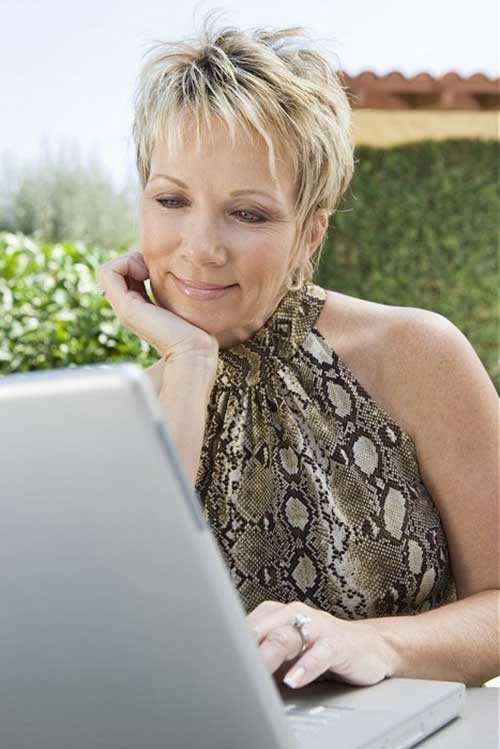 Spiky Short Hair Style for Women Over 50