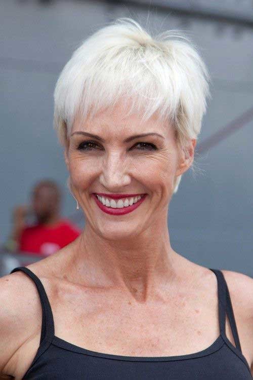 Straight Short Hair Style with Bangs for Over 50