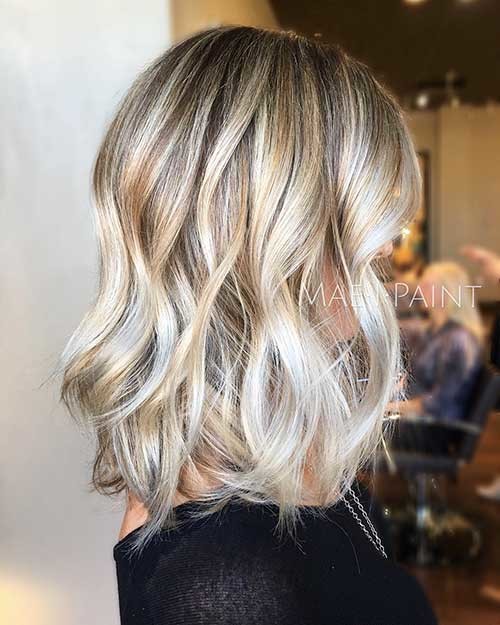 Wavy Blonde Lob Hair