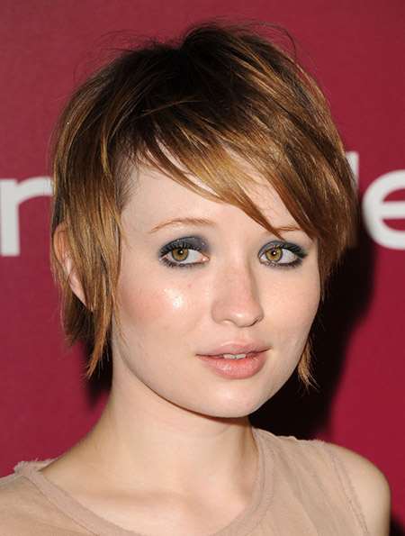 Messy Fine Strands of Copper colored Bob Cut