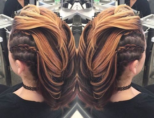 Caramel Swirl – Trendy Fauxhawk inspired Hairstyle for Women