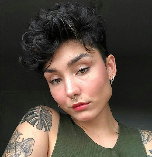 Curly Wavy Pixie Style