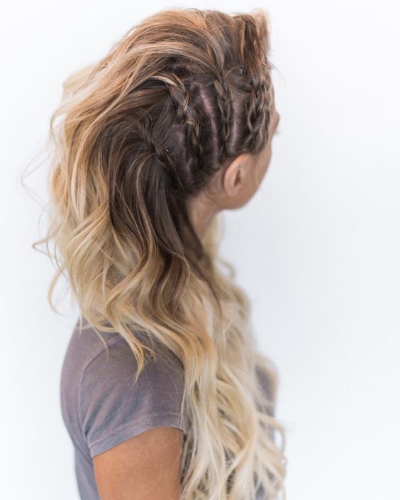 Faux hawk Inspired Braided Long Hair