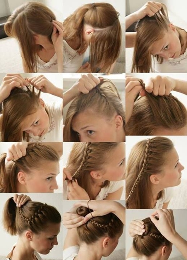 French Braid Crowned Bun