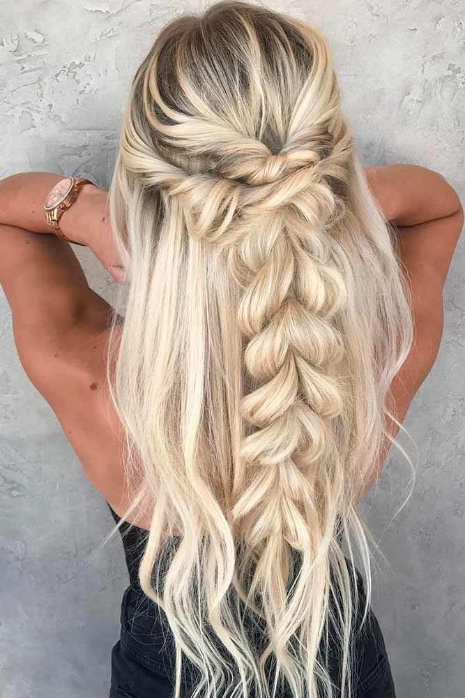 Half Up Half Down Fishtail Braid