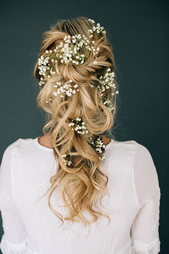 Half up Half down with Flowers