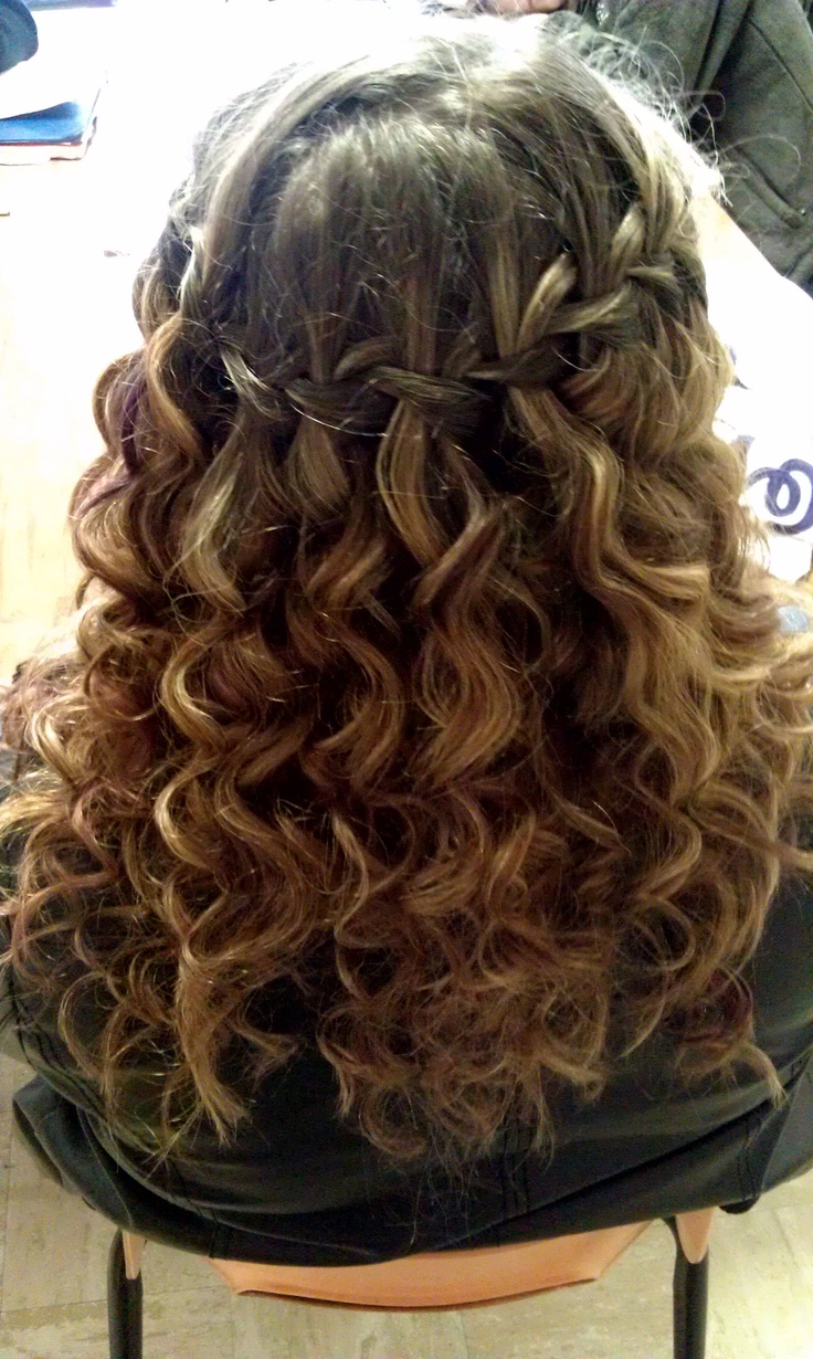 Highlighted Waterfall Braid Hairstyle