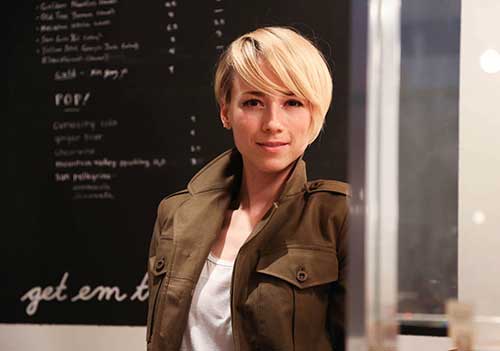 Karine Vanasse’s Hairstyle with Long Bangs