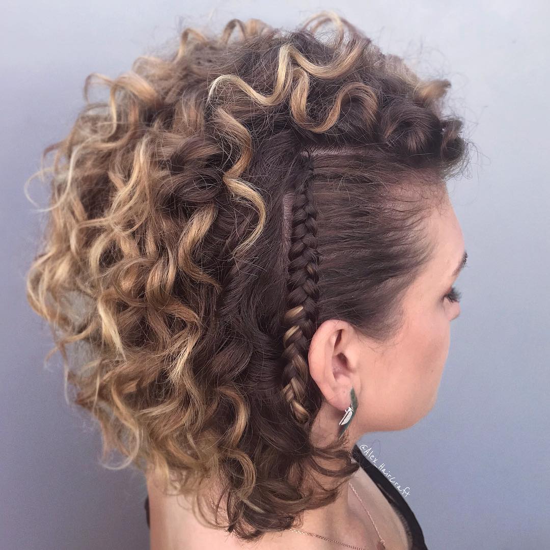 Maggie Curls with SIde Narrow Braid