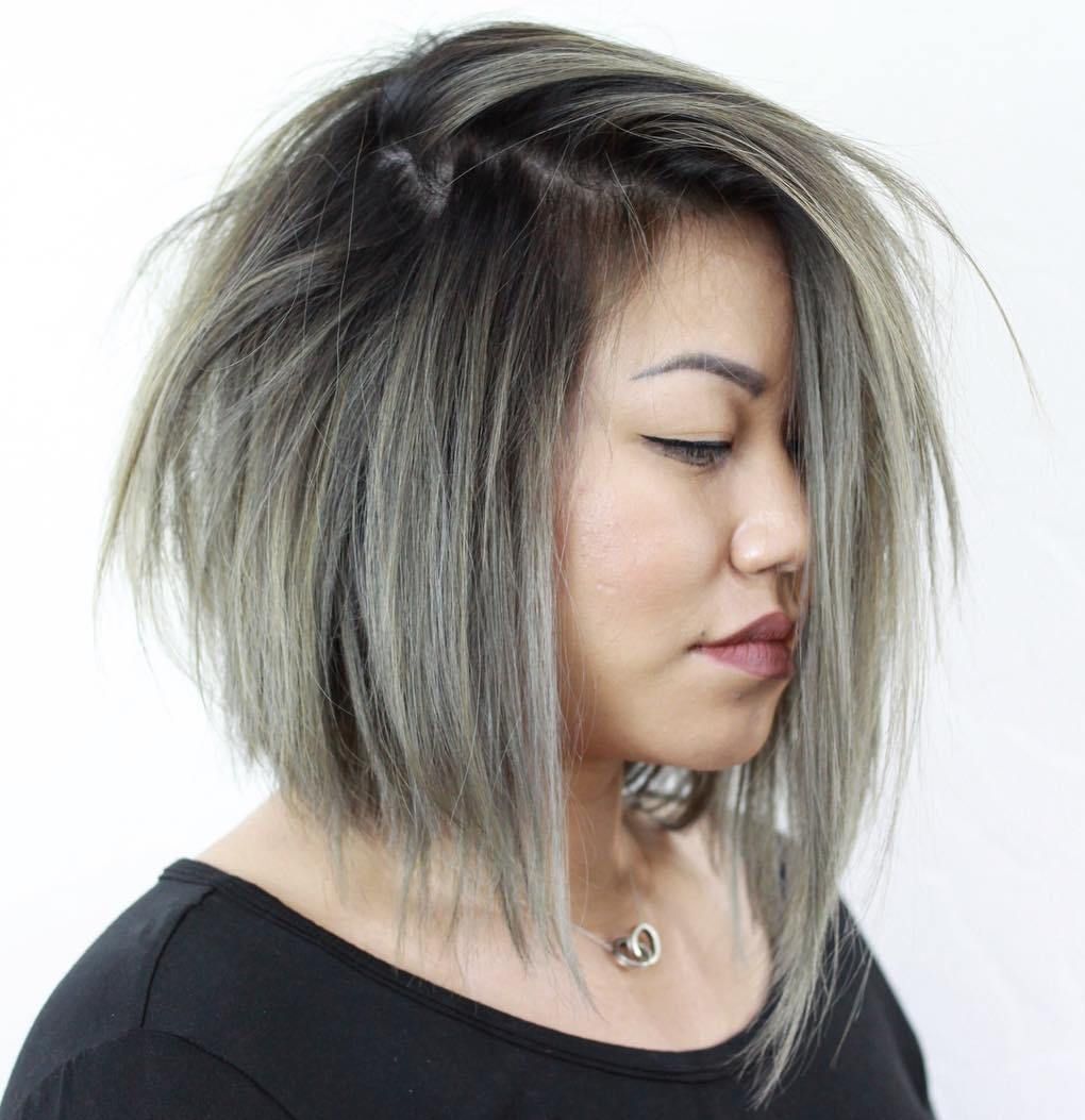 Messy Uneven Haircut for Chubby Face